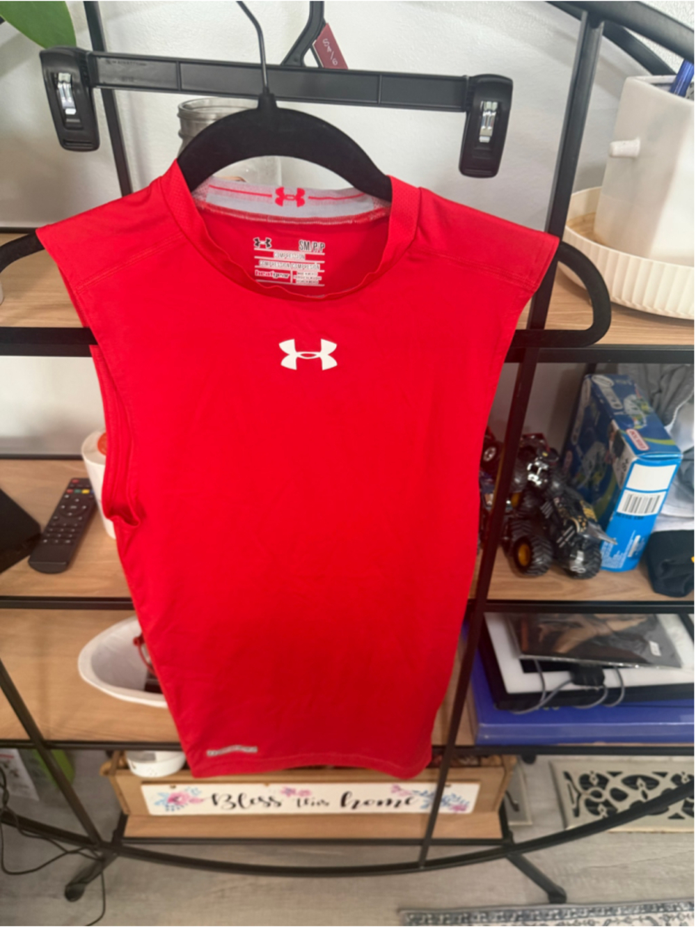Men's Under Armour Compression Sleeveless Undershirt Red Size S